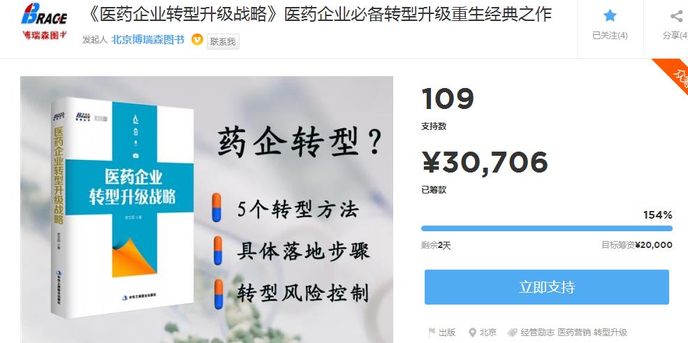 《医药企业转型升级战略》众筹超额完成